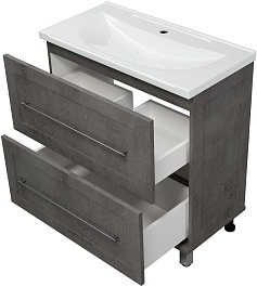 Misty Мебель для ванной Марта 80 темный бетон – фотография-3